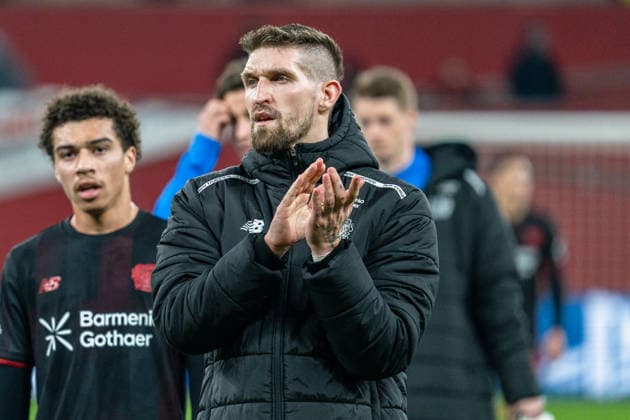 UEFA Champions League 2025 2026 Bayer 04 Leverkusen vs Olympiakos Piraeus, Play Offs second round, Tuesday, 23 02 2026 BayArena Nordrhein Westfalen, Germany Robert Andrich 8 Copyright: xCelinaxLeiersx