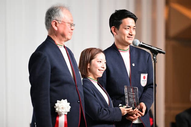 (L-R) Riku Miura (JPN), Ryuichi Kihara, FEBRUARY 26, 2026 : Milano Cortina 2026 Olympic Winter games, Winterspiele,Spiele, Summer games Japan Delegation disbandment ceremony in Tokyo, Japan. Noxthirdxpartyxsales  aflo_321190369