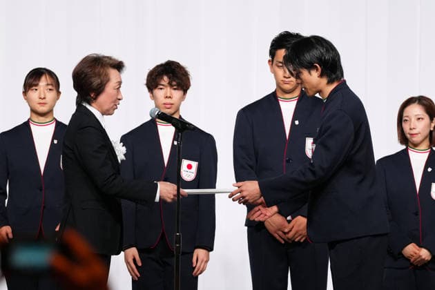 (L-R) JOCSeiko Hashimoto, Ikuma Horishima (JPN), FEBRUARY 25, 2026 : Milano Cortina 2026 Olympic Winter games, Winterspiele,Spiele, Summer games Japan Delegation disbandment ceremony in Tokyo, Japan. Noxthirdxpartyxsales  aflo_321190499