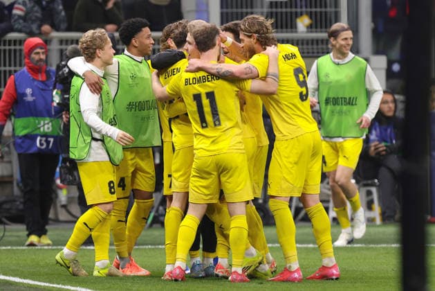 FC Inter vs Bodo Glimt, UEFA Champions League 2025 2026 at San Siro Stadium Italy, Milan, 2026 02 24: Hakon Evjen (Bodo) scores and celebrates the 2-0 goal at 72 during soccer game FC Inter vs Bodo-Glimt, UCL 2025-2026, PlayOff 2nd Leg at San Siro Stadium Italy, Milan, 2026 02 24: FC Inter vs Bodo Glimt, Uefa Champions League 2025 2026, PlayOffs 2nd Leg at San Siro Stadium. Milan Italy San Siro Stadium Copyright: FabrizioxAndreaxBertani