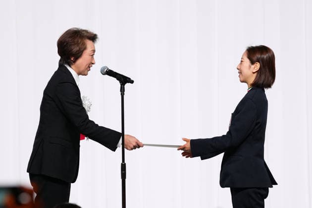 (L-R) JOCSeiko Hashimoto, Riku Miura (JPN), FEBRUARY 25, 2026 : Milano Cortina 2026 Olympic Winter games, Winterspiele,Spiele, Summer games Japan Delegation disbandment ceremony in Tokyo, Japan. Noxthirdxpartyxsales  aflo_321190495