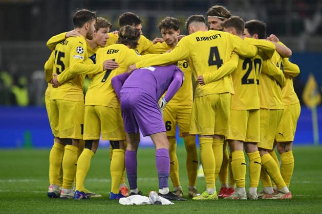 CALCIO - UEFA Champions League - Inter - FC Internazionale vs FK Bodo Glimt F.K. Bodo Glimt players during the UEFA Champions League 2025 26 League Knockout Play-off Second Leg match between F.C. Inter and FK Bodo Glimt at the San Siro Stadium on February 24, 2026 in Milan, Italy. Milan Italy  Copyright: xIPAxSport ABACAx