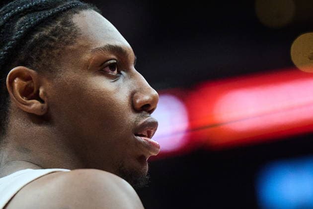 February 24, 2026, Toronto, On, Canada: Toronto Raptors RJ Barrett (9) looks on during second half NBA, Basketball Herren, USA basketball action against the Oklahoma City Thunder in Toronto, on Tuesday, Feb. 24, 2026. Canada News - February 24, 2026 - ZUMAc35_ 20260224_zaf_c35_109 Copyright: xSammyxKoganx