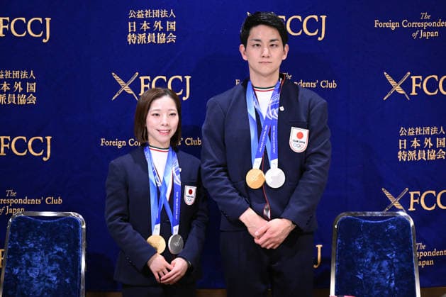 Milano Cortina 2026, Olympic champion Riku Miura and Ryuichi Kihara press conference in Tokyo
