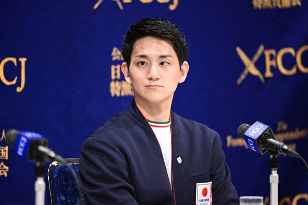 Ryuichi Kihara (JPN), FEBRUARY 25, 2026 - Figure skating, Eiskunstlauf : Japan s Riku Miura and Ryuichi Kihara, the gold medalists in pairs figure skating at the Milano Cortina Winter Olympics, attend press conference, PK, Pressekonferenz at the Foreign Correspondents Club of Japan in Tokyo, Japan. Noxthirdxpartyxsales  aflo_321211983