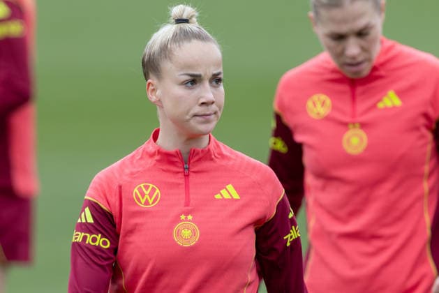 Training German national womens soccer team Giulia Gwinn FC Bayern Munich Training of the womens national team before the World Cup qualifiers against Slovenia and Norway on February 25, 2026 in Frankfurt am Main, Frankfurt am Main Hesse Germany DFB Campus