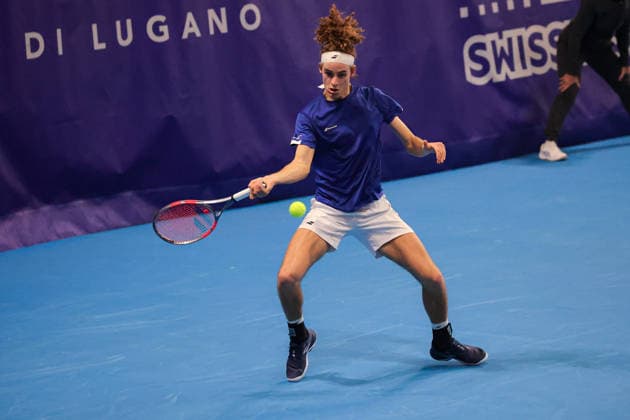 Bsi Challenger Lugano Mika Brundold of Switzerland participates in the BSI Challenger Lugano 2026 at Centro Esposizioni in Lugano, Switzerland, on February 25, 2026. Lugano Switzerland  Copyright: xRobertaxCorradinx originalFilename:corradin-notitle260225_npcF9.jpg