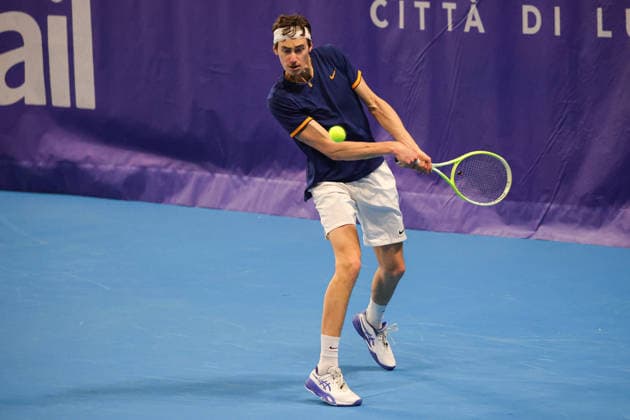 Alex KNAFF (LUX) during Challenger Citta di Lugano, International Tennis match in Lugano, Switzerland, February 25 2026  Copyright: xRobertaxCorradin IPAxSportx xipa-agency.netx xx IPA_72008813 IPA_Agency_IPA72008813