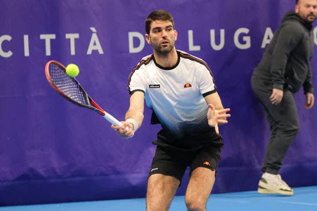 Stefan LATINOVIC (SRB) during Challenger Citta di Lugano, International Tennis match in Lugano, Switzerland, February 25 2026  Copyright: xRobertaxCorradin IPAxSportx xipa-agency.netx xx IPA_72008814 IPA_Agency_IPA72008814