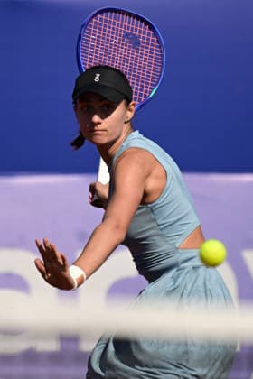 WTA, Tennis Damen 125 Tennis Tournament ANTALYA, TURKIYE - FEBRUARY 25: Anastasia Gasanova in action during the WTA 125 tournament series at Megasaray Tennis Academy in Antalya, Turkiye on February 25, 2026. Orhan Cicek Anadolu Antalya Turkey. Editorial use only. Please get in touch for any other usage.  Copyright: x2026xAnadoluxOrhanxCicekx