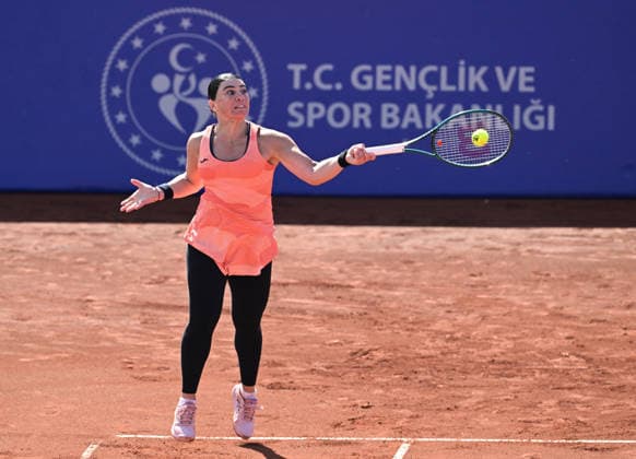 WTA, Tennis Damen 125 Tennis Tournament ANTALYA, TURKIYE - FEBRUARY 25: Ekaterine Gorgodze of Georgia in action during the WTA 125 tournament series at Megasaray Tennis Academy in Antalya, Turkiye on February 25, 2026. Orhan Cicek Anadolu Antalya Turkey. Editorial use only. Please get in touch for any other usage.  Copyright: x2026xAnadoluxOrhanxCicekx