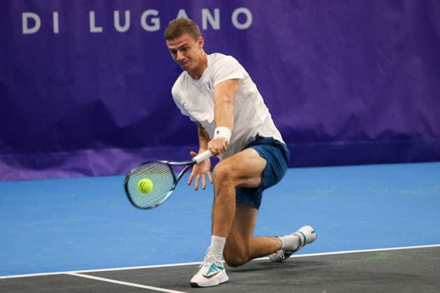 Daniil GLINKA (EST) during Challenger Citta di Lugano, International Tennis match in Lugano, Switzerland, February 25 2026  Copyright: xRobertaxCorradin IPAxSportx xipa-agency.netx xx IPA_72015559 IPA_Agency_IPA72015559