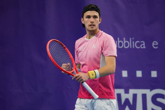 Zsombor PIROS (HUN) during Challenger Citta di Lugano, International Tennis match in Lugano, Switzerland, February 25 2026  Copyright: xRobertaxCorradin IPAxSportx xipa-agency.netx xx IPA_72017393 IPA_Agency_IPA72017393