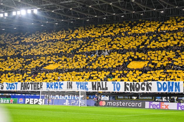 banner Atalanta Supporters during the UEFA Champions League 2025 26 League Knockout Play off Second Leg match between Atalanta BC and Borussia Dortmund at Stadio di Bergamo on February 25, 2026 in Bergamo, Italy Photo by Harry Langer DeFodi Images