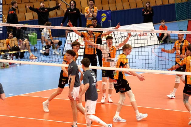 DEU, DVV, 1 VBL, BR Volleys vs VCO Olympia, 25 02 2026, Hohenschoenhausen, Berlin, DEU, DVV, 1 VBL, BR Volleys vs VCO Olympia, in the picture BR Volleys players circle, nordphotoxGmbHx xEngler nph00076