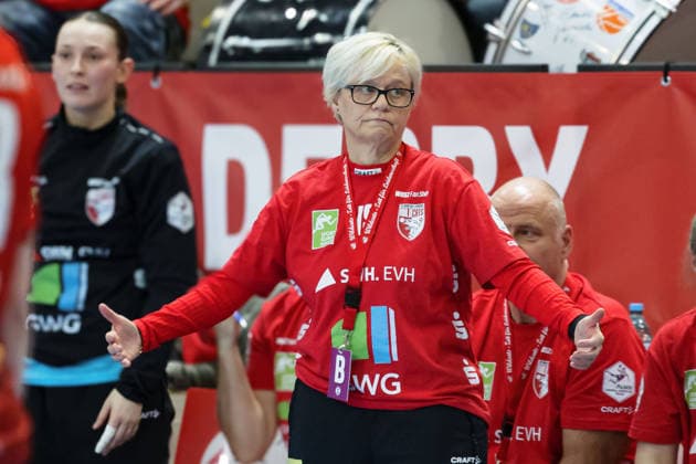 Coach Ines Seidler Halle , SV Union Halle Neustadt vs BSV Sachsen Zwickau, Alsco Handball Bundesliga Women, Season 2025 26, 18 Matchday, 25 02 2026 Halle SWH Arena Sachsen Anhalt Germany