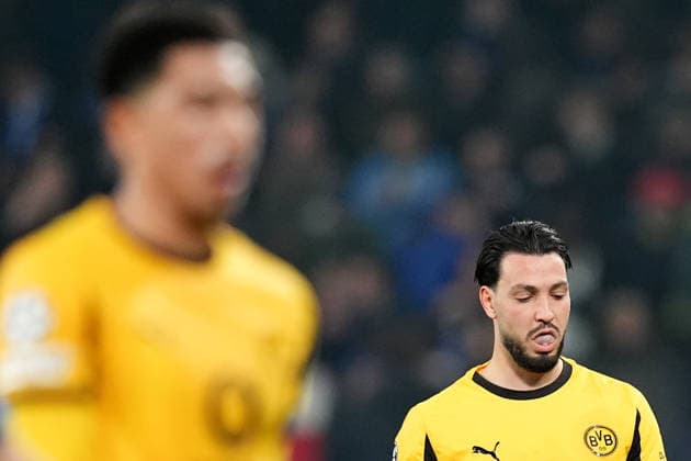 Dortmund s Ramy Bensebaini during the Uefa Champions League soccer match between Atalanta and Borussia Dortmund at the New Balance Stadium in Bergamo , north Italy - Wednesday , February 25 , 2026. - Soccer .  Copyright: xSpada LaPressex