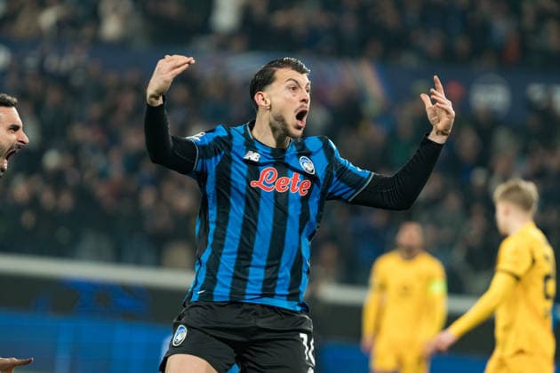 Lazar Samardzic seen during Champions League knock out play off game between teams of Atalanta Bergamo and Borussia Dortmund BVB (Kazimierz Koper Ball Raw Images) Bergamo Estadio Atleti Azzurri d Italia Italy Copyright: xKazimierzxKoperx kazimierzkoper_atalanta_borussia_2526FTR05366