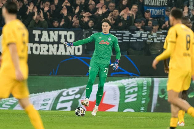 Marco Carnesecchi seen during Champions League knock out play off game between teams of Atalanta Bergamo and Borussia Dortmund BVB (Kazimierz Koper Ball Raw Images) Bergamo Estadio Atleti Azzurri d Italia Italy Copyright: xKazimierzxKoperx kazimierzkoper_atalanta_borussia_2526FTR05422