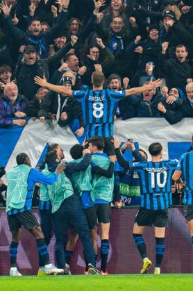 25 02 2026, Atalanta Bergamo vs Borussia Dortmund, UEFA Champions League, Playoffs second leg Goal for 3 0 by Mario Pasalic Atalanta Bergamo Regulations prohibit any use of photographs as image sequences and or quasi video Copyright: xBahhoxKarax