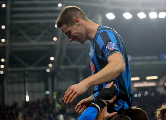 Foto IPP Roberto Bregani Bergamo 25-02-2026 Calcio UEFA Champions League 2025 2026, Atalanta vs Borussia Dortmund Nella foto l esultanza di Mario Pasalic dell Atalanta dopo il gol. Italy Photo Press World Copyright. italy ITALY  Copyright: xR4924_italyphotopressx