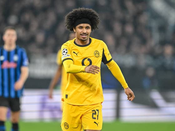 Karim Adeyemi Borussia Dortmund Looks on during the UEFA Champions League 2025 26 League Knockout Play off Second Leg match between Atalanta BC and Borussia Dortmund at Stadio di Bergamo on February 25, 2026 in Bergamo, Italy Photo by Harry Langer DeFodi Images