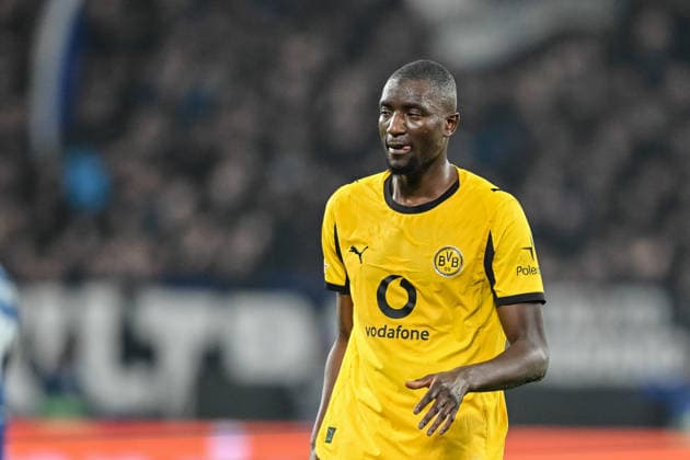 Serhou Guirassy Borussia Dortmund Looks on during the UEFA Champions League 2025 26 League Knockout Play off Second Leg match between Atalanta BC and Borussia Dortmund at Stadio di Bergamo on February 25, 2026 in Bergamo, Italy Photo by Harry Langer DeFodi Images