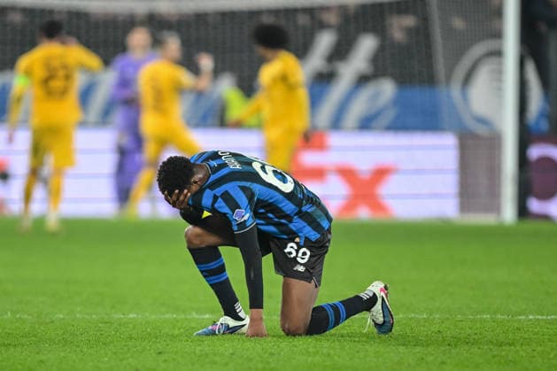 Honest Ahanor Atalanta BC happy about the fourth Goal during the UEFA Champions League 2025 26 League Knockout Play off Second Leg match between Atalanta BC and Borussia Dortmund at Stadio di Bergamo on February 25, 2026 in Bergamo, Italy Photo by Harry Langer DeFodi Images