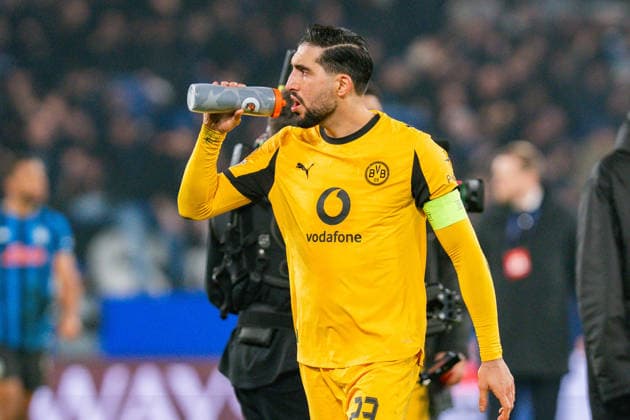 25 02 2026, Atalanta Bergamo vs Borussia Dortmund, UEFA Champions League, Playoffs second leg Emre Can Borussia Dortmund, 23 Regulations prohibit any use of photographs as image sequences and or quasi video Copyright: xBahhoxKarax