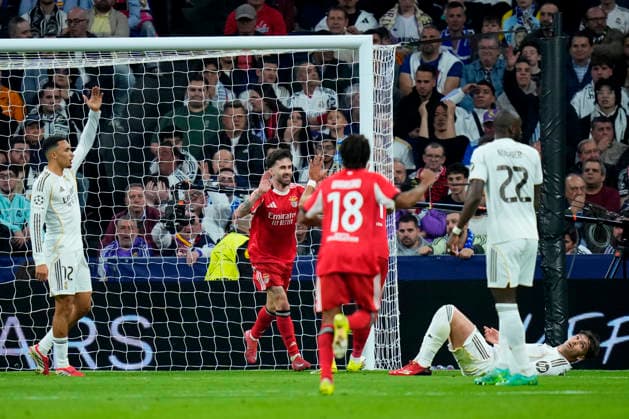 ESP: Real Madrid CF - SL Benfica. UEFA Champions League. Round of 16. Second leg. Rafa Silva of SL Benfica during the UEFA Champions League match, between Real Madrid CF and SL Benfica, Santiago Bernabeu Stadium on February 25 2026 in Madrid, Spain. kpng Copyright: xCesarxCebollax PS_260225_RMA_BEN_005