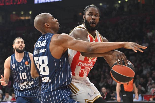 CRVENA ZVEZDA vs ANADOLU EFES ISTANBUL SAMMY OJELEYE Semi Odzelej basketball Crvena zvezda vs Anadolu Efes Istanbul, Euroleague match at Beogradska arena, Belgrade 25.02.2026 Foto: BASKETBALL, EUROLEAGUE, CRVENA ZVEZDA, RED STAR, ANADOLU EFES ISTANBUL Belgrade Belgrade arena Serbia Copyright: xMarkoxMetlas xMNxPressx