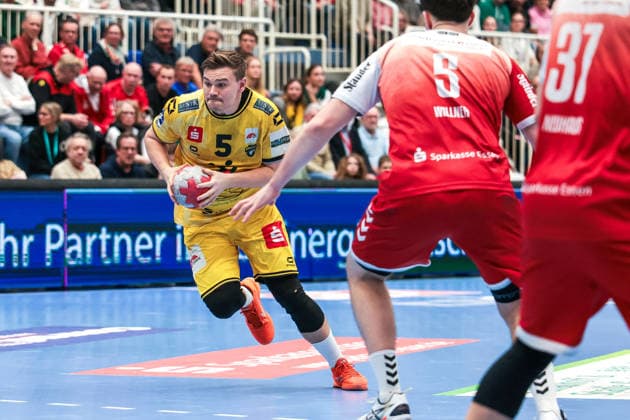 25 02 12 2025, Handball, Season 2025 2026, 2 Handball Bundesliga, 21 Matchday, TuSEM Essen HSG Krefeld Niederrhein, Falk Kolodziej HSG Krefeld Niederrhein , Essen Am Hallo NRW Germany xRHR PHOTO DEx Copyright: DennisxEwert RHR-FOTOx RHR-FOTO DE