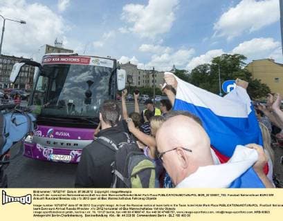 Football, EURO 2012, Arrival Russia at the team hotel in Wroclaw