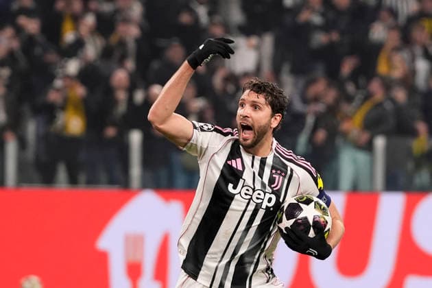 Juventus Manuel Locatelli celebrates after scoring the 1-0 goal for his team during the Uefa Champions League soccer match between Juventus and Galatasaray at the Allianz Stadium in Turin, playoff 2 2, north west Italy - January 25, 2026. - Soccer  Copyright: xFabioxFerrari LaPressex
