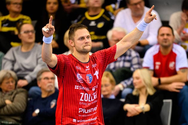 Coburg HBL 25 26 HSC 2000 Coburg SG BBM Bietigheim Fabian Wiederstein Bietigheim Jubel Freude Emotion Coburg HUK Coburg Arena Germany