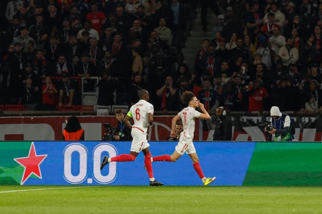 February 25, 2026, Paris, Paris, France: Maghnes AKLIOUCHE of AS MONACO celebrates after scoring during the match of UEFA Champions League between Paris Saint Germain and As Monaco at Parc des Princes Stadium - on February 25 2026 Paris - France Soccer Champion s League 2026 Paris Saint Germain Vs As Monaco  - ZUMAb253 20260225_zsp_b253_006 Copyright: xLoicxBaratouxx