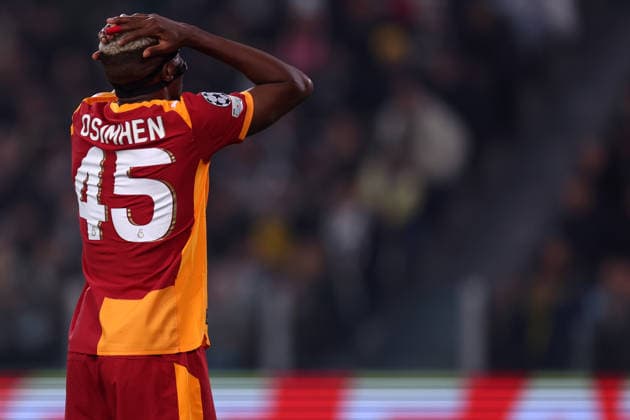 Victor Osimhen (Galatasaray AS) looks dejected, UEFA Champions League 2025 26 League Knockout Play-off Second Leg, Juventus v Galatasaray AS - UEFA Champions League 2025 26 League Phase MD7, Allianz Stadium, February 25, 2026, Turin, Italy.