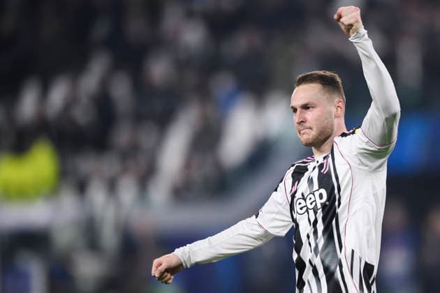 Juventus FC v Galatasaray SK - UEFA Champions League Teun Koopmeiners of Juventus FC celebrates during the UEFA Champions League 2025 26 knockout phase play-off second leg football match between Juventus FC and Galatasaray SK. Turin Italy Copyright: xNicolòxCampox