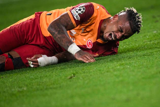 Juventus FC v Galatasaray SK - UEFA Champions League Mario Lemina of Galatasaray SK reacts during the UEFA Champions League 2025 26 knockout phase play-off second leg football match between Juventus FC and Galatasaray SK. Turin Italy Copyright: xNicolòxCampox