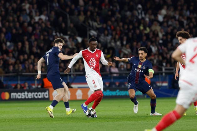 February 25, 2026, Paris, Paris, France: Folarin BALOGUN of AS MONACO in action during the match of UEFA Champions League between Paris Saint Germain and As Monaco at Parc des Princes Stadium - on February 25 2026 Paris - France Paris France - ZUMAb253 20260225_zsp_b253_003 Copyright: xLoicxBaratouxx