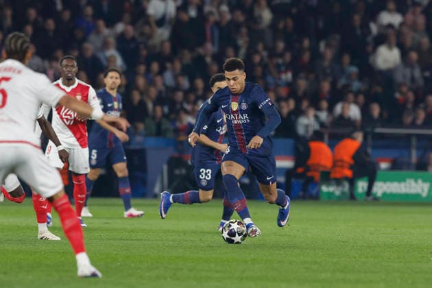 February 25, 2026, Paris, Paris, France: Do siro DOUE of Paris Saint Germain in action during the match of UEFA Champions League between Paris Saint Germain and As Monaco at Parc des Princes Stadium - on February 25 2026 Paris - France Paris France - ZUMAb253 20260225_zsp_b253_005 Copyright: xLoicxBaratouxx