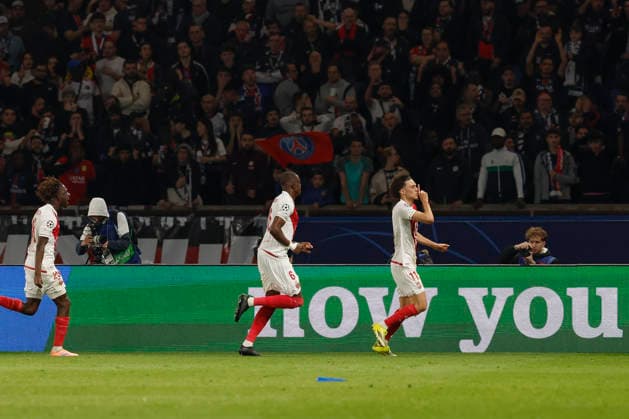 February 25, 2026, Paris, Paris, France: Maghnes AKLIOUCHE of AS MONACO celebrates after scoring during the match of UEFA Champions League between Paris Saint Germain and As Monaco at Parc des Princes Stadium - on February 25 2026 Paris - France Paris France - ZUMAb253 20260225_zsp_b253_007 Copyright: xLoicxBaratouxx