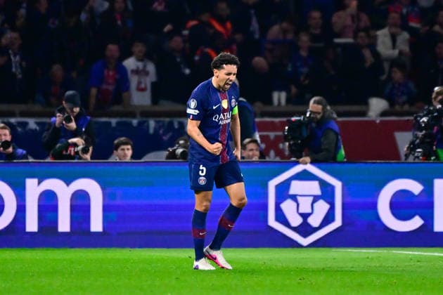 FOOTBALL : PSG vs Monaco - Ligue des Champions - 25 02 2026 Marquinhos ( 5 - PSG ) celebrates after scoring during the UEFA Champions League match between Paris Saint Germain and AS Monaco at Parc Des Princes on February 25 , 2026 in Paris, France. ( Photo by Federico Pestellini PsnewZ ) ParisFrance  Copyright: xFedericoxPestellinix