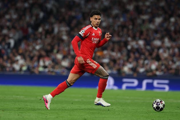 Madrid, Spain February 25, 2026 FBL UEFA Champions League 2025 26 Real Madrid SL Benfica Richard Rios S L Benfica in action, with the ball during the UEFA Champions League 2025 26 knockout play offs match between Real Madrid and SL Benfica at the Santiago BernabÃ u Stadium on February 25, 2026 in Madrid, Spain Copyright: JoaquimxFerreira