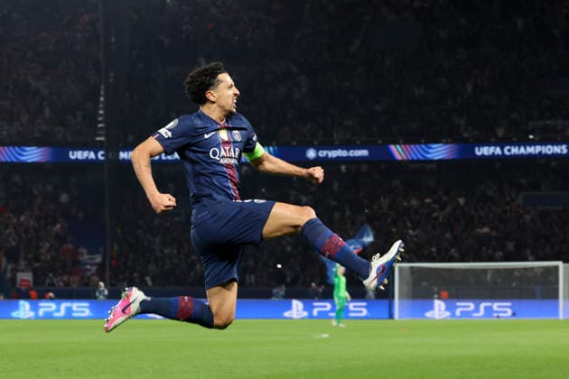 FOOTBALL : Paris Saint Germain Vs AS Monaco - Ligue des Champions - 25 02 2026 Joie - But de Marquinhos (PSG) ParisFrance  Copyright: xMichaelxBaucherx