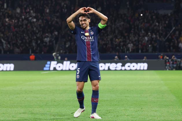 FOOTBALL : Paris Saint Germain Vs AS Monaco - Ligue des Champions - 25 02 2026 Joie - But de Marquinhos (PSG) ParisFrance  Copyright: xMichaelxBaucherx