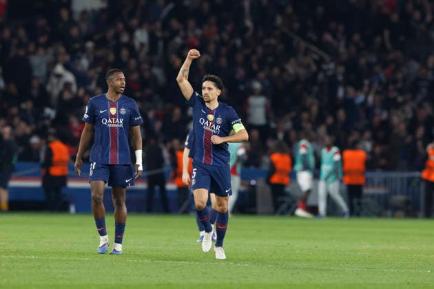 February 25, 2026, Paris, Paris, France: MARQUINHOS of Paris Saint Germain celebrates after scoring during the match of UEFA Champions League between Paris Saint Germain and As Monaco at Parc des Princes Stadium - on February 25 2026 Paris - France Paris France - ZUMAb253 20260225_zsp_b253_010 Copyright: xLoicxBaratouxx