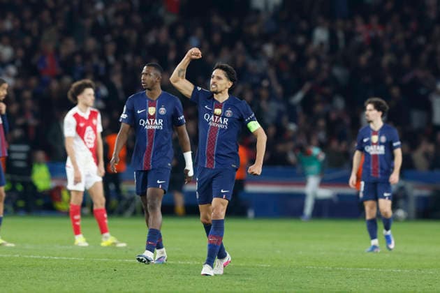 February 25, 2026, Paris, Paris, France: MARQUINHOS of Paris Saint Germain celebrates after scoring during the match of UEFA Champions League between Paris Saint Germain and As Monaco at Parc des Princes Stadium - on February 25 2026 Paris - France Paris France - ZUMAb253 20260225_zsp_b253_014 Copyright: xLoicxBaratouxx