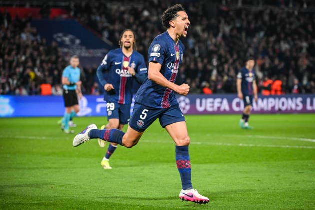 February 25, 2026, Paris, France, France: MARQUINHOS of PSG celebrates his goal during the UEFA Champions League match between Paris Saint-Germain (PSG) and AS Monaco at Parc des Princes Stadium on February 25, 2026 in Paris, France. Paris France - ZUMAm308 20260225_zsp_m308_013 Copyright: xMatthieuxMirvillex