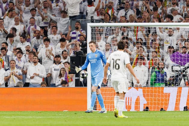 Anatoliy Trubin seen during Champions League knock out play off game between teams of Real Madrid CF and SL Benfica (Maciej Rogowski Ball Raw Images) Madrid Bernabeu Spain Copyright: xMaciejxRogowskix maciejrogowski_real_benfica_2526_ROG7369